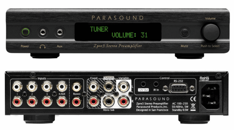 Parasound Zpre voor- en achterkant